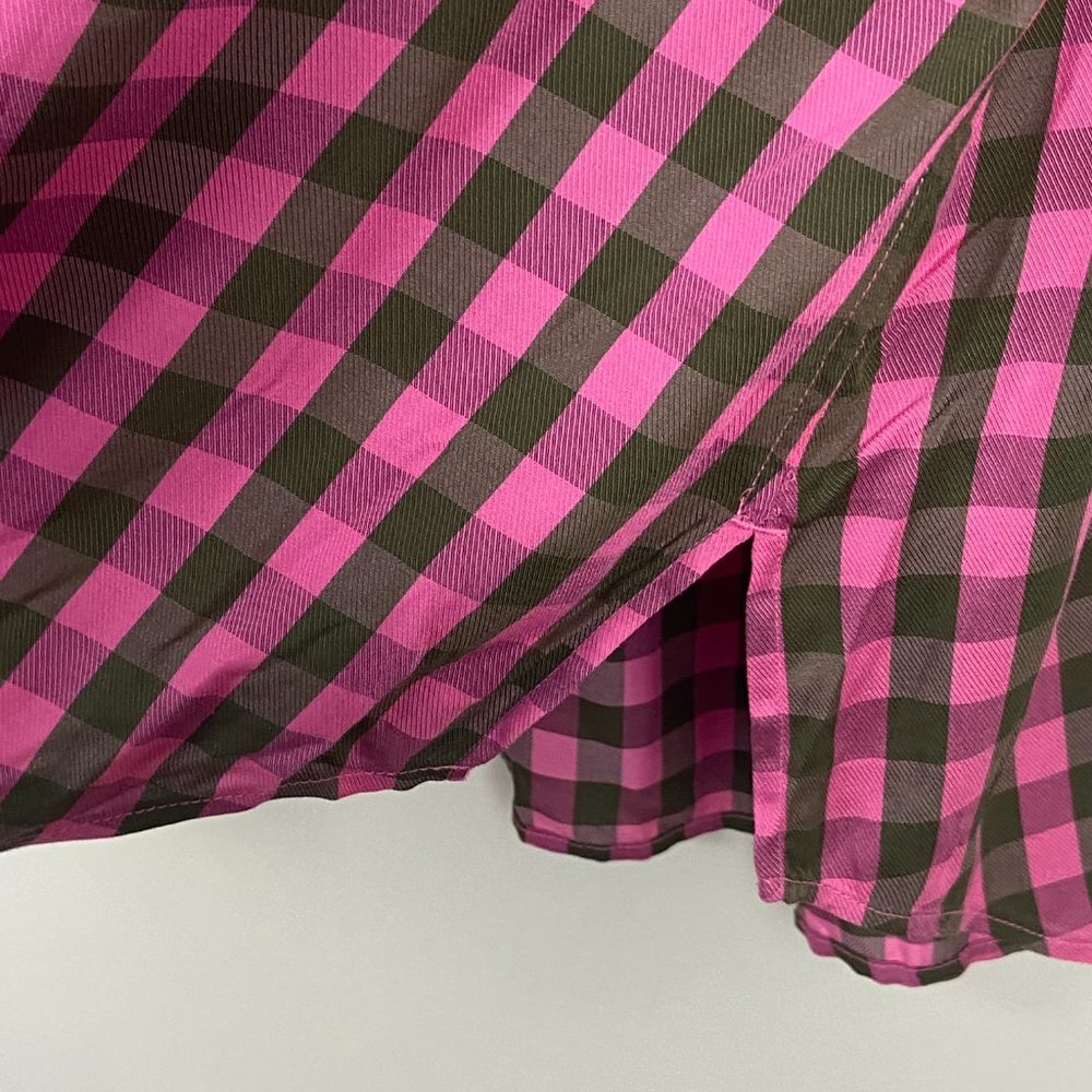 Talbots Pink and Brown Plaid Button Down Shirt - Picture 4 of 8